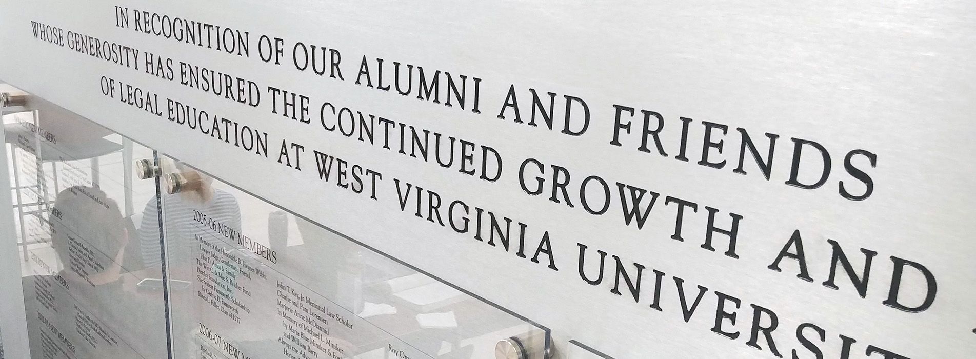 WVU Law Dean's Partners plaque
