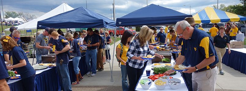 WVU Law Homecoming Tailgate food line
