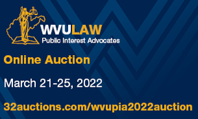 WVU Law 2022 PIA Auction announcement card 