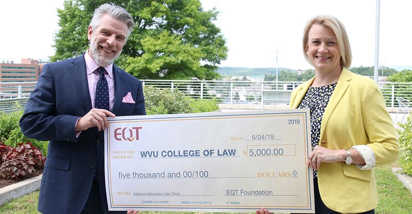 WVU Law Dean Gregory Bowman and EQT's Natalie Jefferis