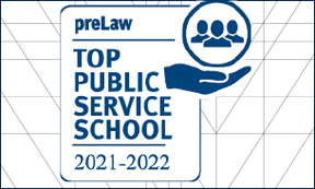 WVU Law Top Public Service School 2021-22 badge