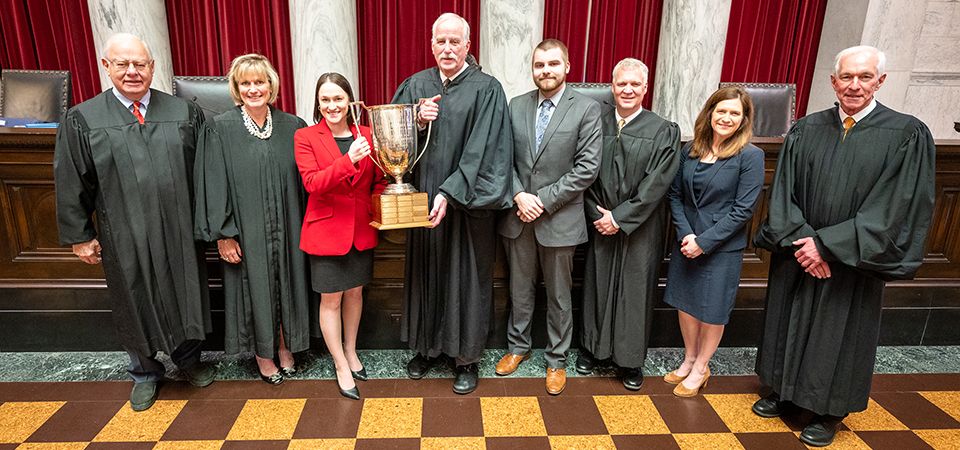 WVU Law 2022 Baker Cup finalist with West Virginia Supreme Court Justics