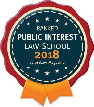 WVU Law - preLaw top public interest law school badge