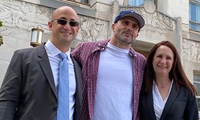 WVU Law WV Innocence Project Andrew George, Jason Lively, Melissa Giggenbach